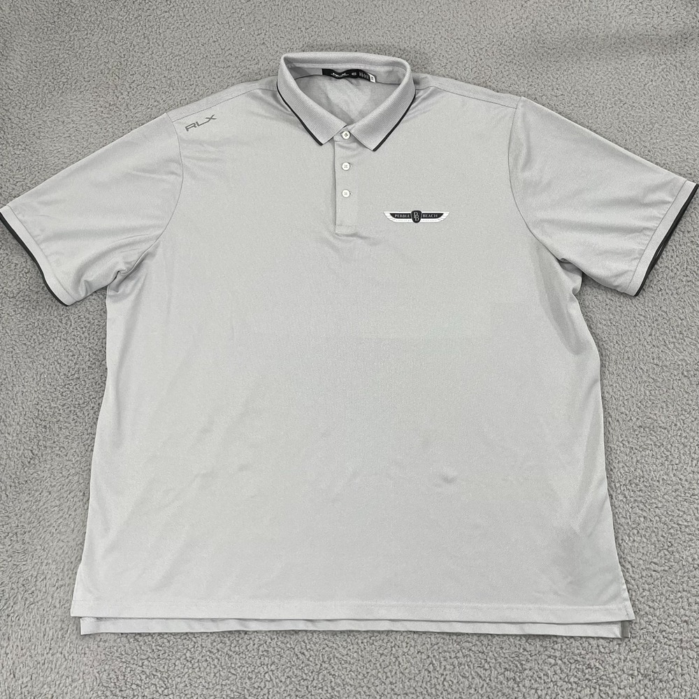RLX Ralph Lauren Pebble Beach Concours D'elegance Polo 3XL Gray Golf Performance